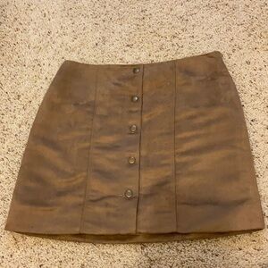 Gap suede tan button down skirt